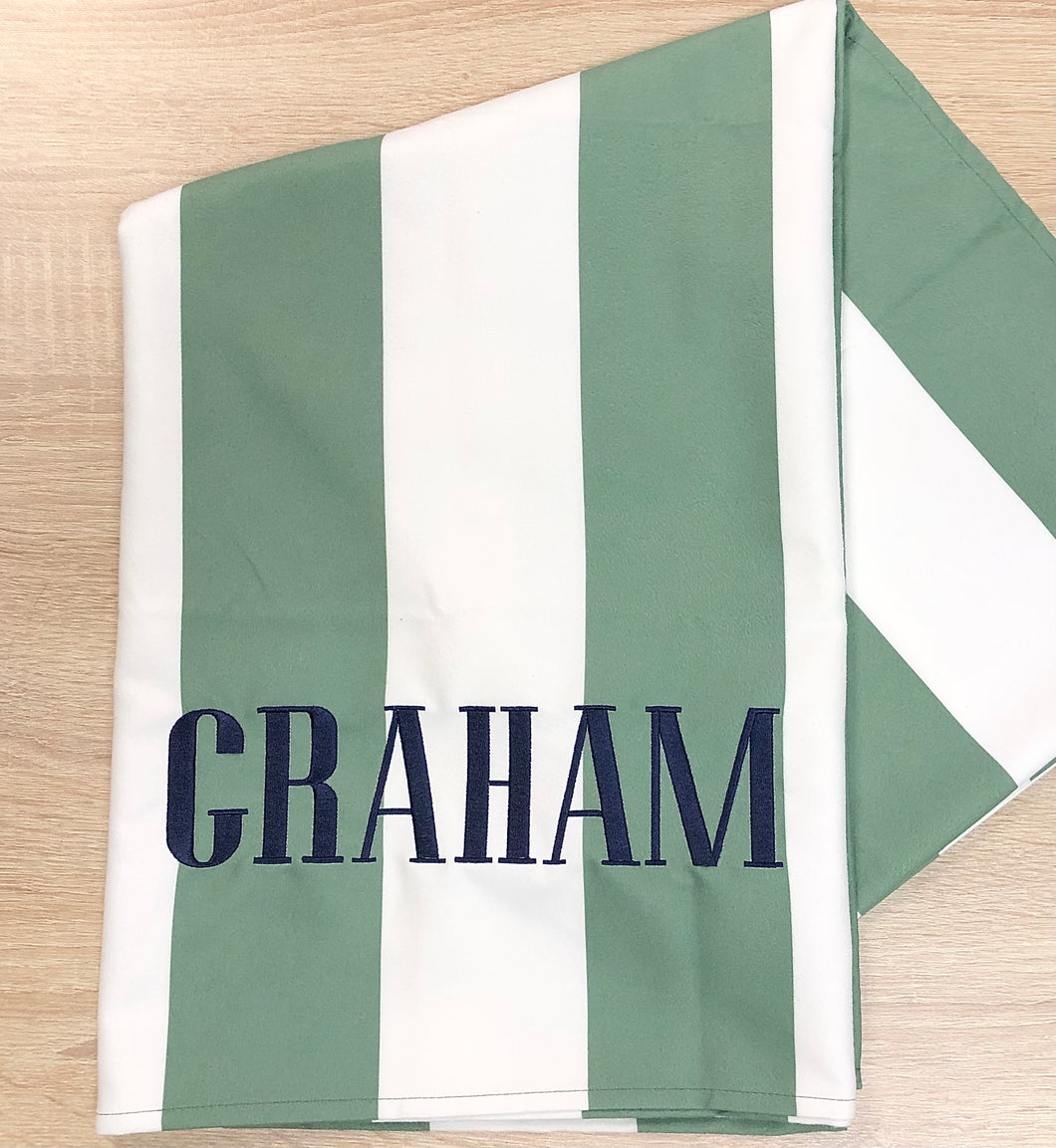 Quick Dry Beach Towel- Cayman Olive