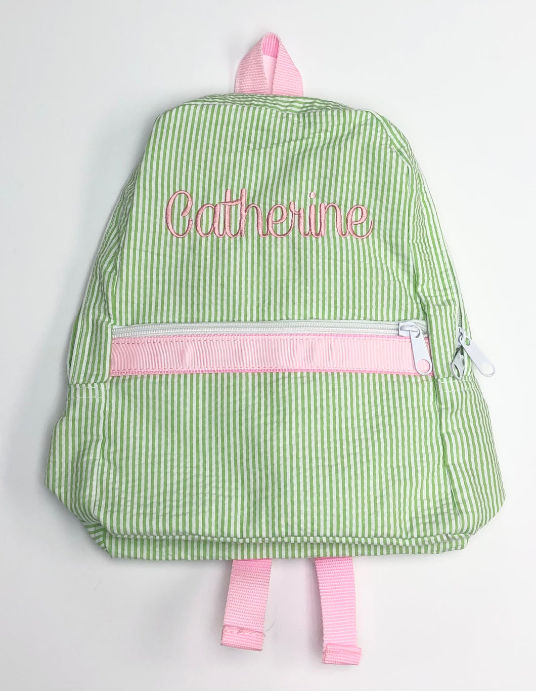 Sweet Pea Seersucker Medium Backpack
