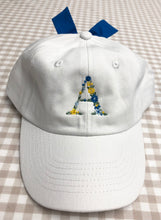 Load image into Gallery viewer, Girls White Baseball Hat w/ Blue Bow