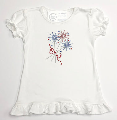 Girls Sparklers Ruffle Sleeve Tee