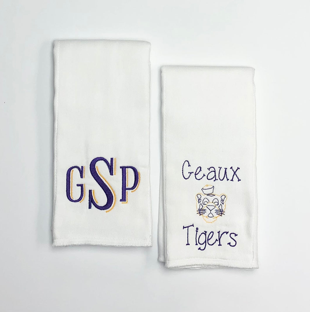 Geaux Tigers Burp Cloth Set
