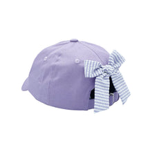 Load image into Gallery viewer, Girls Lavender Baseball Hat w/ Seersucker Bow