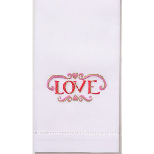 Love Hand Embroidered Towel
